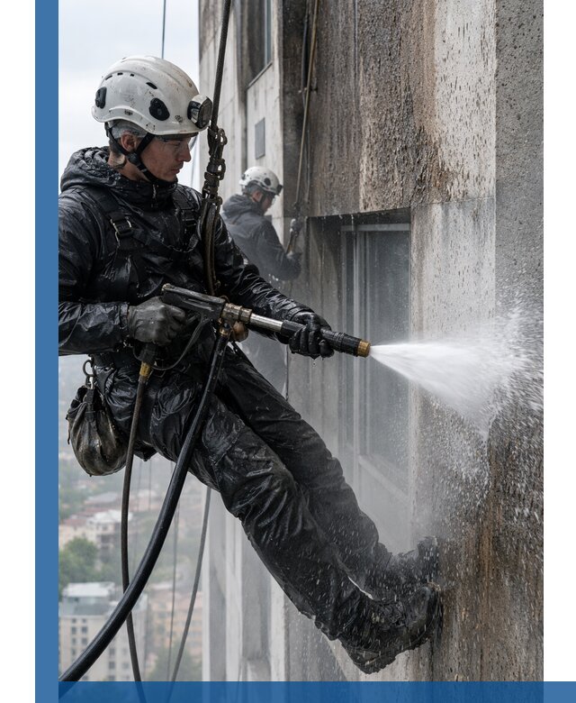 Гидроструйная очистка фасадов и конструкций в Кинели