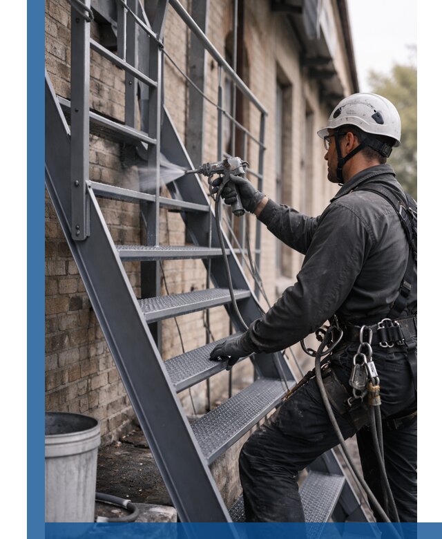 Покраска и антикоррозионная защита пожарных лестниц в Кинели