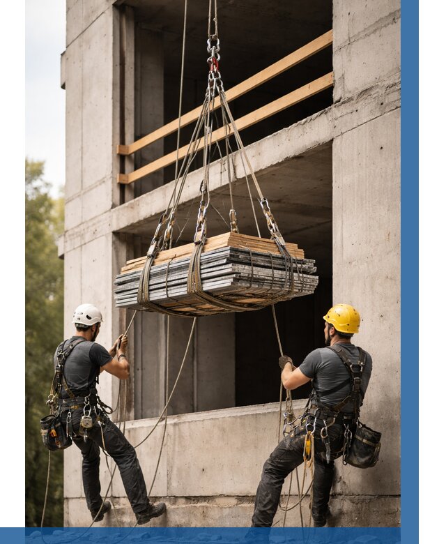 Подъем материала на этаж веревками в Кинели от 1528 р. | ВЫСОТНИК-Кнл