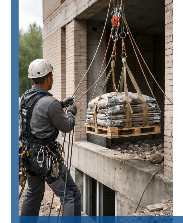 Подъем материалов на этаж веревками в Кинели оперативно