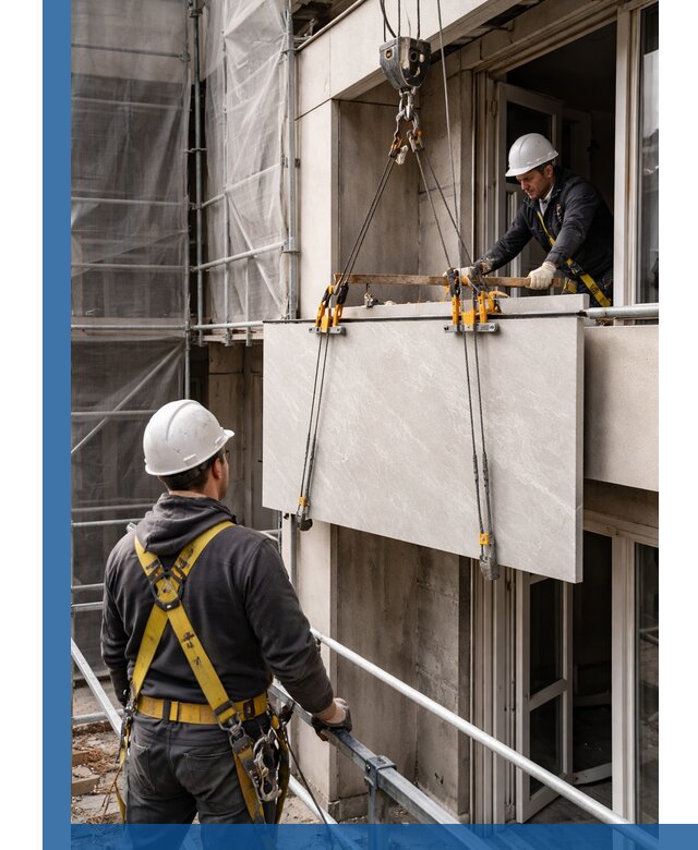 Подъем керамогранита на этаж в Кинели грузчиками и техникой