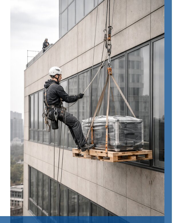 Спуск груза по фасаду в Кинели от 3566 р. | ВЫСОТНИК-Кнл