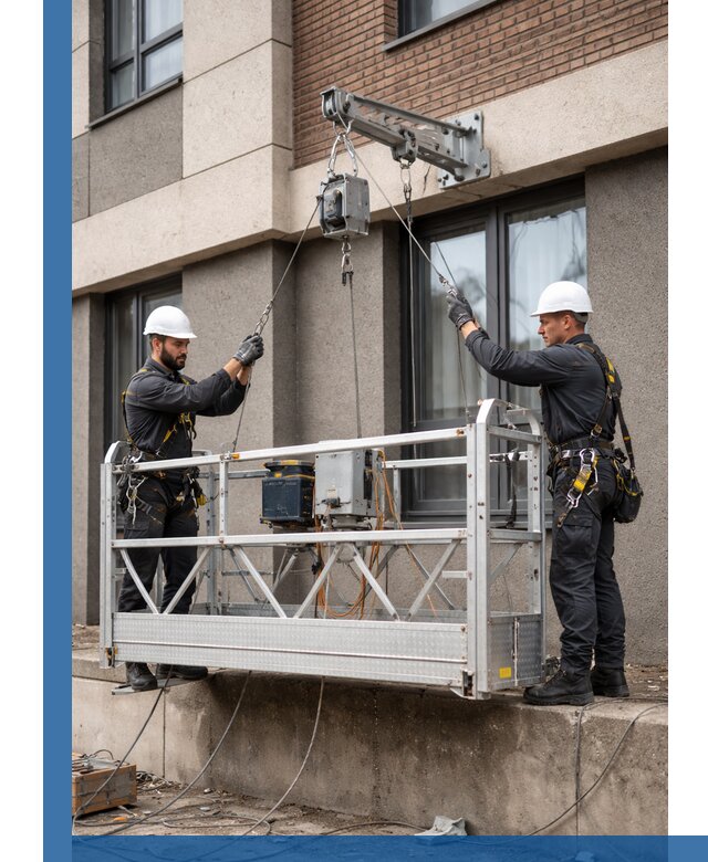 Монтаж и подъем фасадной люльки в Кинели с гарантией безопасности