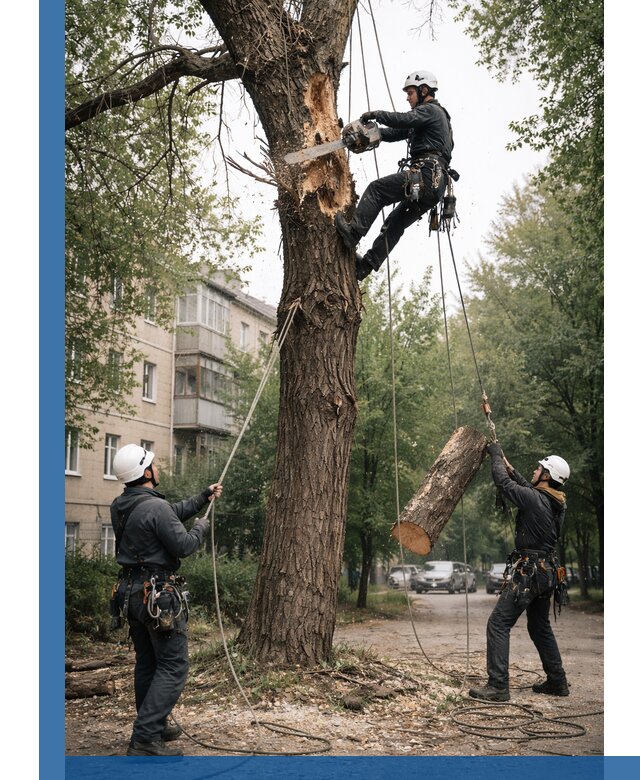 Срочное удаление аварийных деревьев в Кинели с гарантией безопасности