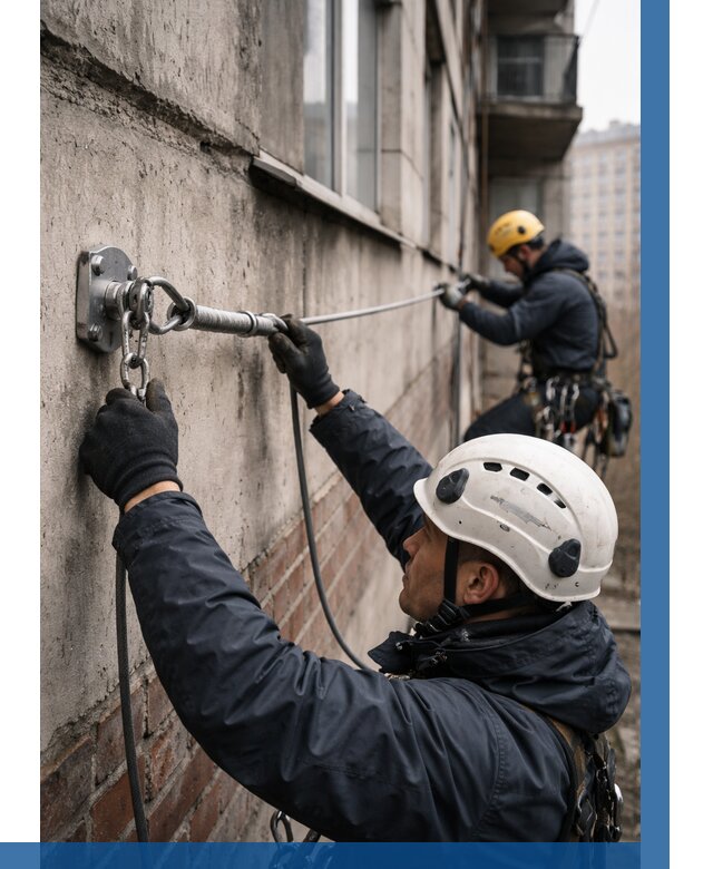 Монтаж анкерных линий в Кинели от 3056 р. | ВЫСОТНИК-Кнл