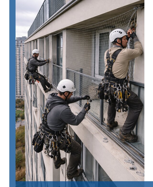 Профессиональный монтаж защитной сетки от птиц в Кинели